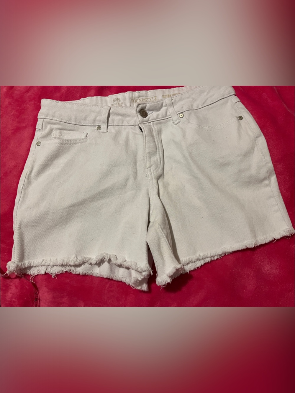 HOPE JEAN SHORTS White Frayed Hem Women’s Denim Sz 10